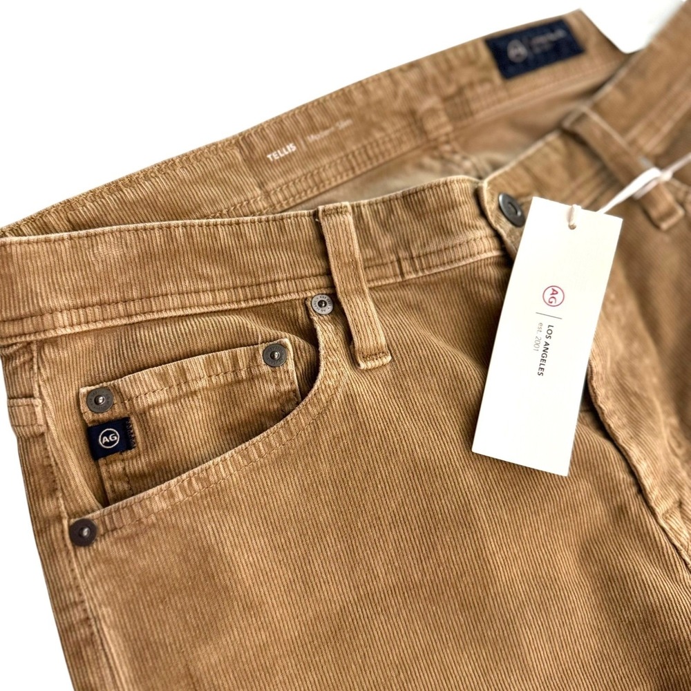AG Adriano Goldschmied Tellis Modern Slim Corduroy Pants Tan 31x34 1783RGC NEW‎